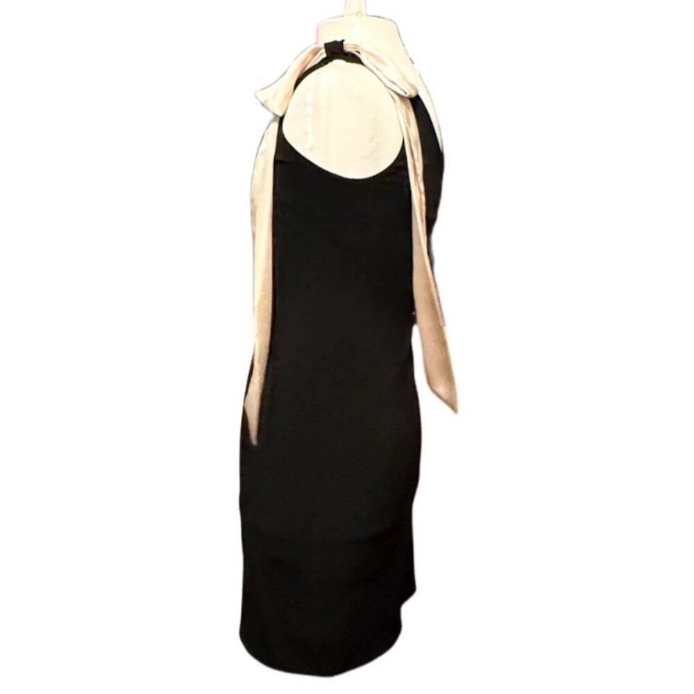 Laundry New MSRP $129 New Black One Shoulder Silky Bow Cocktail Dress Mini Sexy - Picture 3 of 8